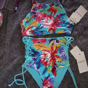Womens Swim Set - Vibrant Floral ..COCHELLA